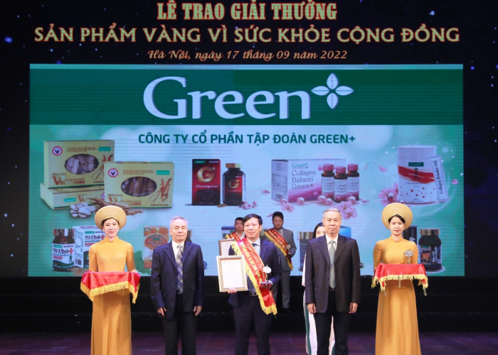 Green+ nhận huy chương “Sản phẩm vàng vì sức khỏe cộng đồng” năm 2022